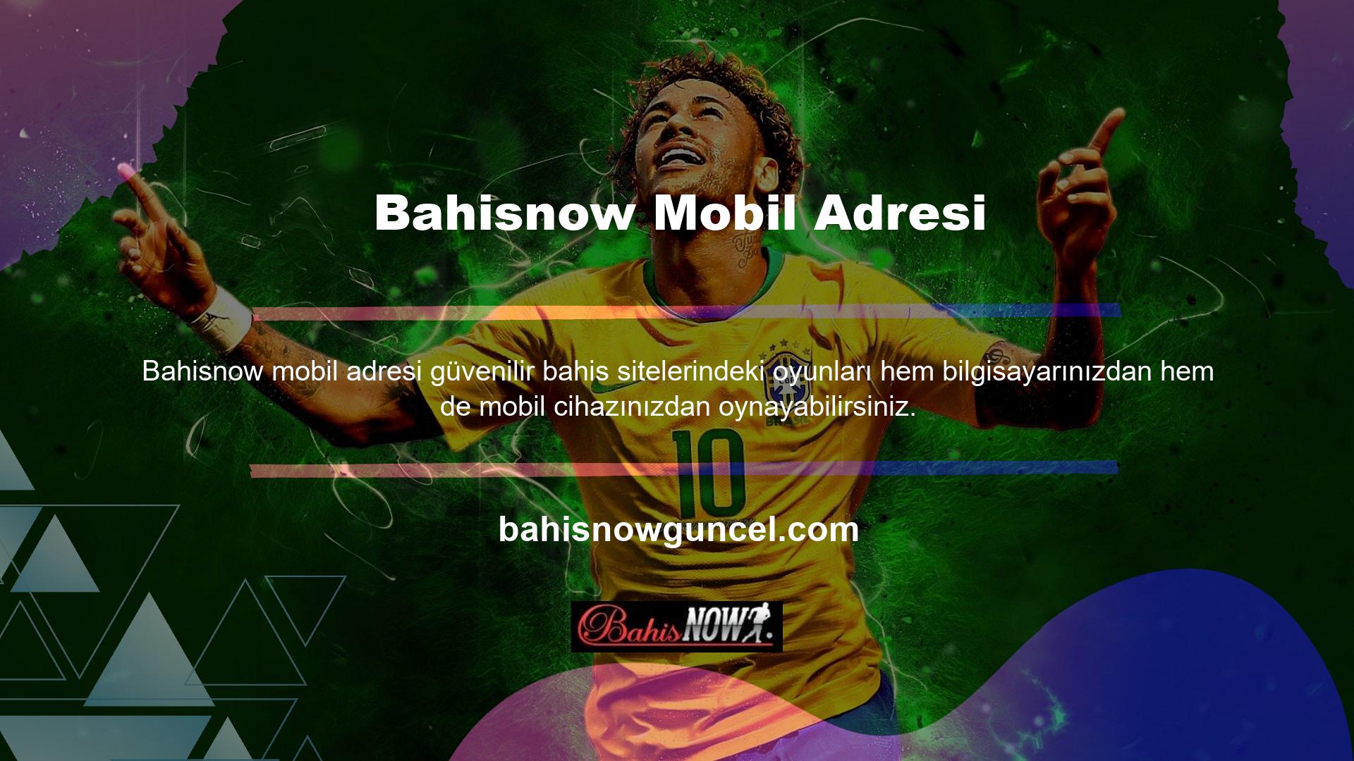 Bahisnow bahis sitesi bağlantısını Google Play üzerinden akıllı telefonunuza indirdikten sonra “Bahisnow Son Adres” bölümüne giderek siteye giriş yapabilirsiniz